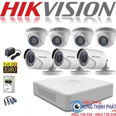 TRỌN BỘ 7 CAMERA QUAN SÁT HIKVISON 2.0 MPX